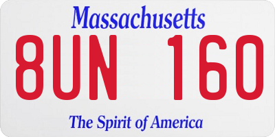 MA license plate 8UN160