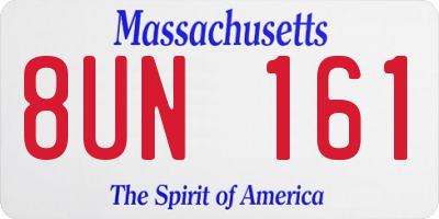 MA license plate 8UN161