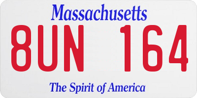 MA license plate 8UN164