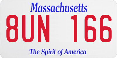 MA license plate 8UN166