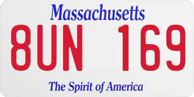 MA license plate 8UN169