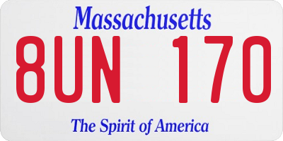 MA license plate 8UN170
