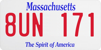 MA license plate 8UN171