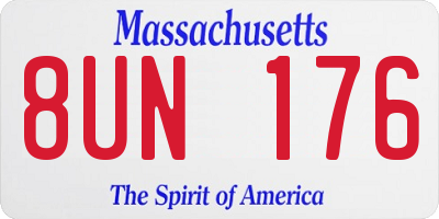 MA license plate 8UN176
