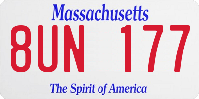 MA license plate 8UN177