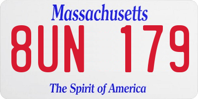 MA license plate 8UN179
