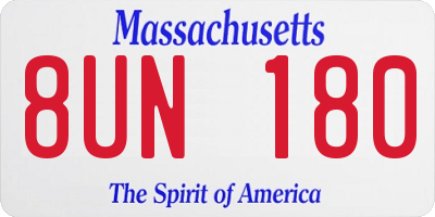 MA license plate 8UN180