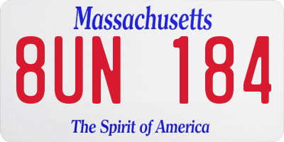MA license plate 8UN184
