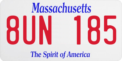 MA license plate 8UN185