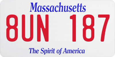 MA license plate 8UN187