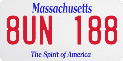 MA license plate 8UN188
