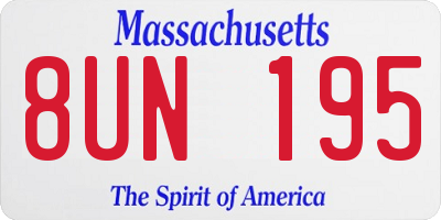 MA license plate 8UN195