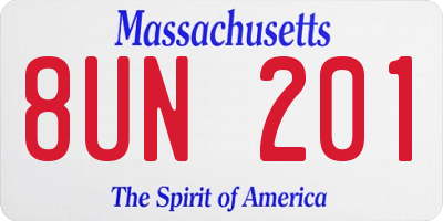 MA license plate 8UN201