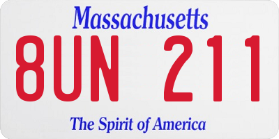MA license plate 8UN211