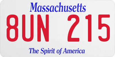 MA license plate 8UN215