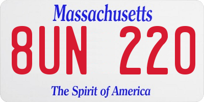 MA license plate 8UN220