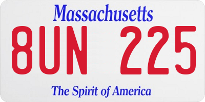 MA license plate 8UN225
