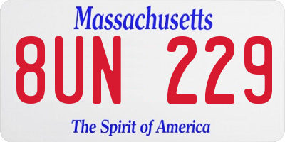 MA license plate 8UN229