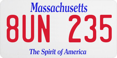 MA license plate 8UN235