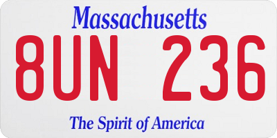 MA license plate 8UN236