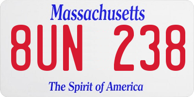 MA license plate 8UN238