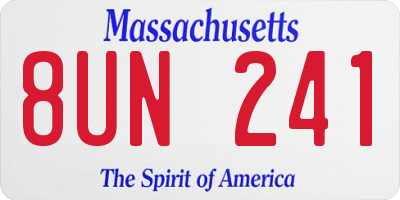 MA license plate 8UN241