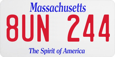 MA license plate 8UN244