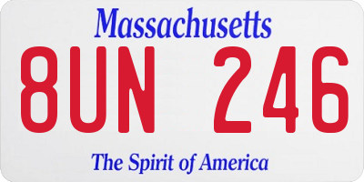 MA license plate 8UN246