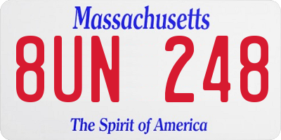 MA license plate 8UN248