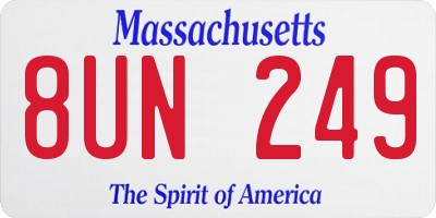 MA license plate 8UN249