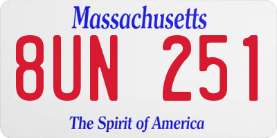 MA license plate 8UN251