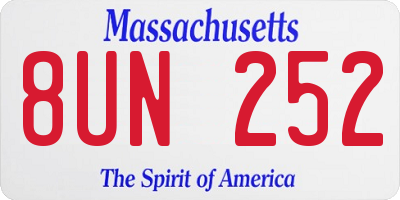 MA license plate 8UN252