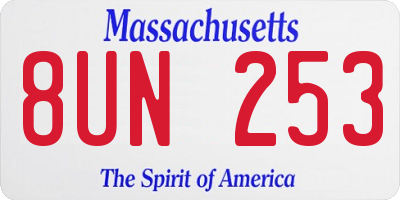 MA license plate 8UN253