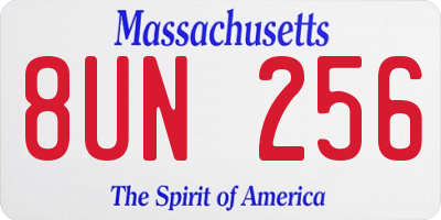 MA license plate 8UN256