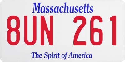 MA license plate 8UN261