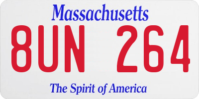 MA license plate 8UN264