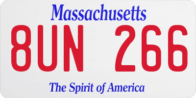 MA license plate 8UN266
