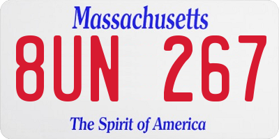 MA license plate 8UN267