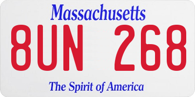 MA license plate 8UN268