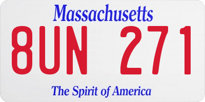 MA license plate 8UN271