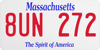 MA license plate 8UN272