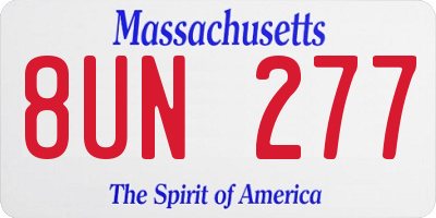 MA license plate 8UN277