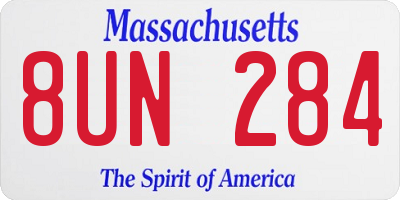 MA license plate 8UN284