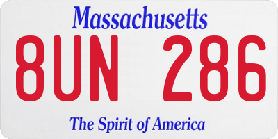 MA license plate 8UN286
