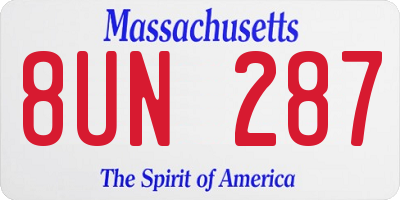 MA license plate 8UN287