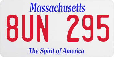 MA license plate 8UN295
