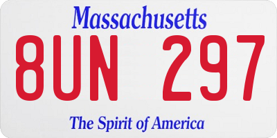 MA license plate 8UN297