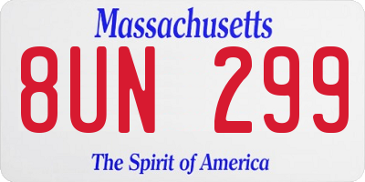 MA license plate 8UN299