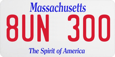 MA license plate 8UN300