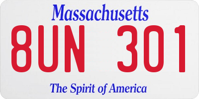 MA license plate 8UN301
